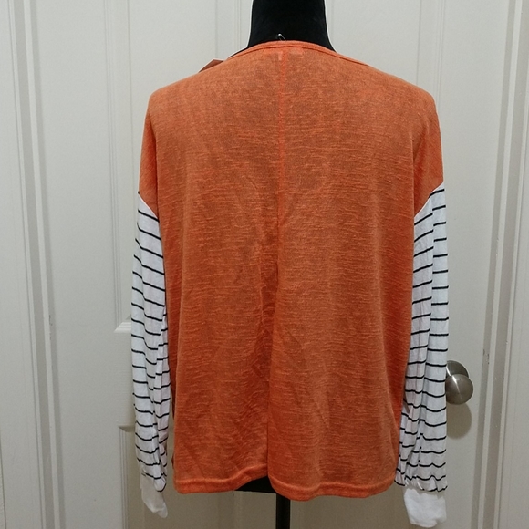 Orange black and cream striped top - Picture 3 of 5